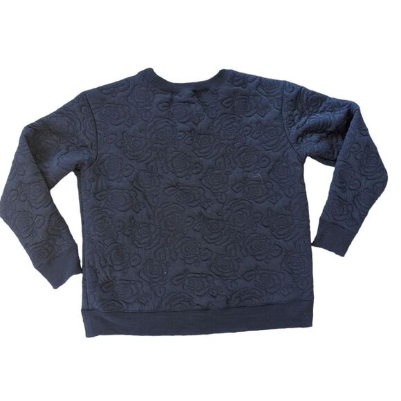 🛍️Urban Mood Blue and White Embroidered Crew Neck Sweatshirt - Picture 5 of 5